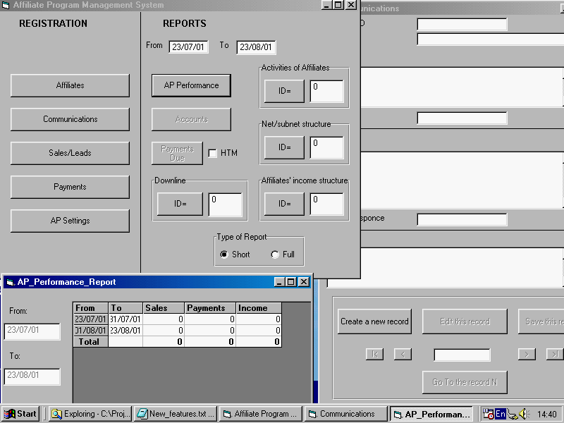 Affiliate Program Manager Screenshot
